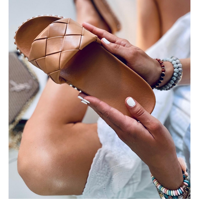 Women's Sunny Khaki flip-flops sandal - Inello brown 1