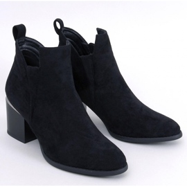Hallie Black suede high-heeled ankle boots - Inello 1
