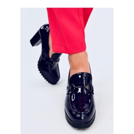 Hyett Dark Blue patent heel moccasins - Inello 2