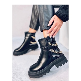 Military ankle boots with chains Toliver Black - Inello 2