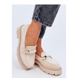 Sheady Beige suede high sole moccasins - Inello 1