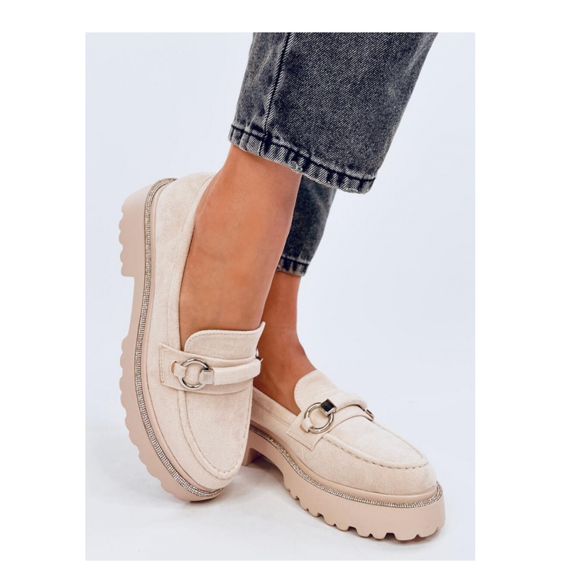 Sheady Beige suede high sole moccasins - Inello 1