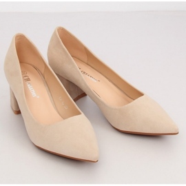Beige KJ-10 Beige Wide Heel Pumps - Inello 1 Beige KJ-10 Beige Wide Heel Pumps - Inello 1