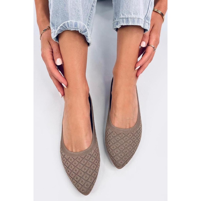 Balart Khaki almond sock ballet flats - Inello brown 1