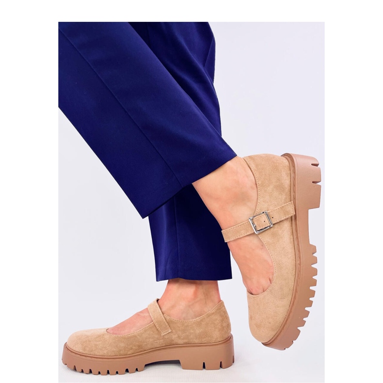 Holmess Khaki strappy platform ballet flats - Inello beige 2