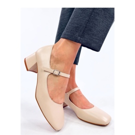 Mary Jane Beige style high heel pumps 1