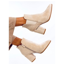 Croix Beige almond toe high-heeled ankle boots - Inello 1 Croix Beige almond toe high-heeled ankle boots - Inello 1