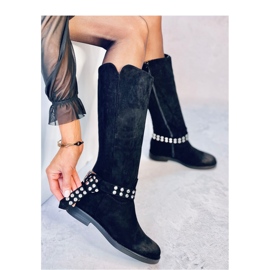Women's suede boots Brews Black - Inello 2