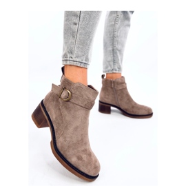 Duncans Khaki low-heeled ankle boots - Inello beige 2