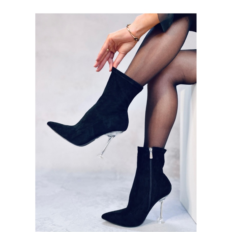 Merrisa Black transparent high heel ankle boots - Inello 2