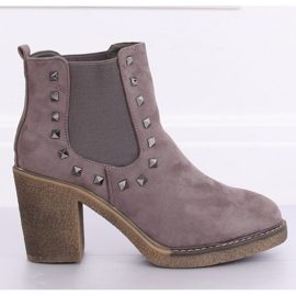 Hidalgo Gray wide-heeled ankle boots - Inello grey 1
