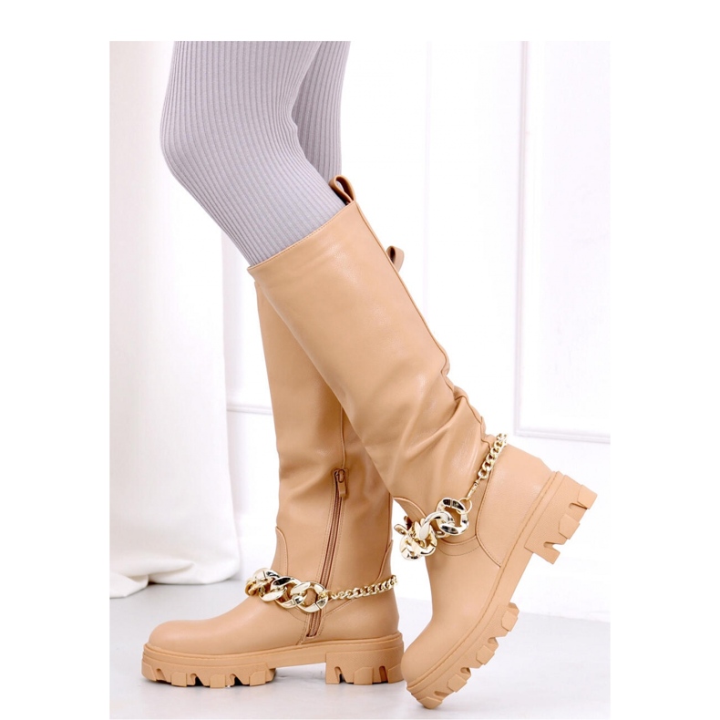 Boots with chain July Camel - Inello brown 2