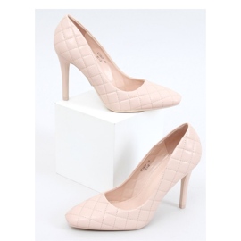 Women's Quilted High Heels BEIGE AND PINK LE082P Beige - Inello 1