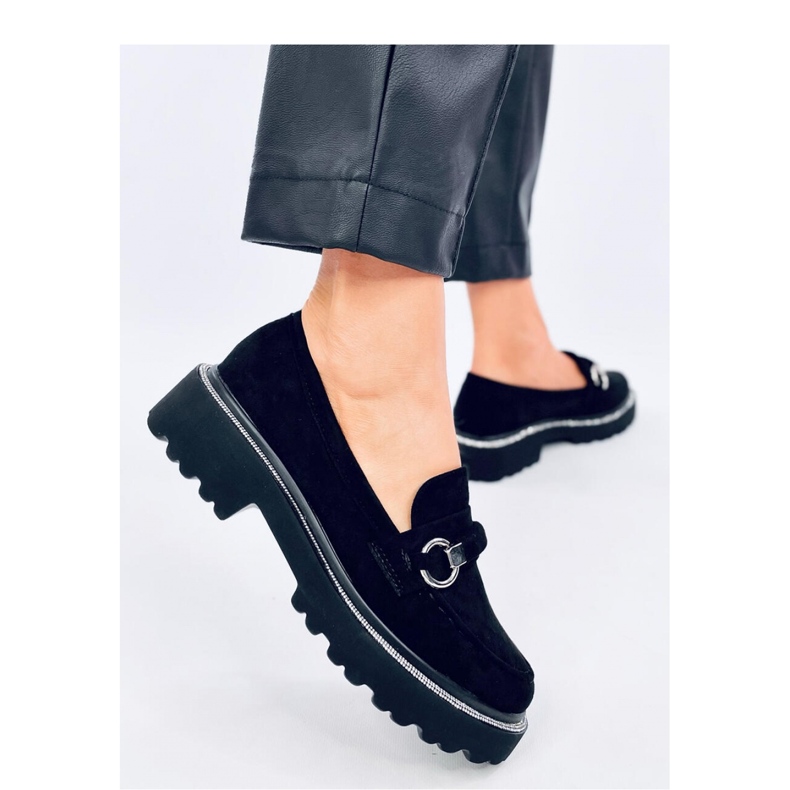 Sheady Black suede moccasins with high sole - Inello 2