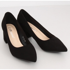 Black Wide Heel Pumps KJ-10 Black - Inello 1