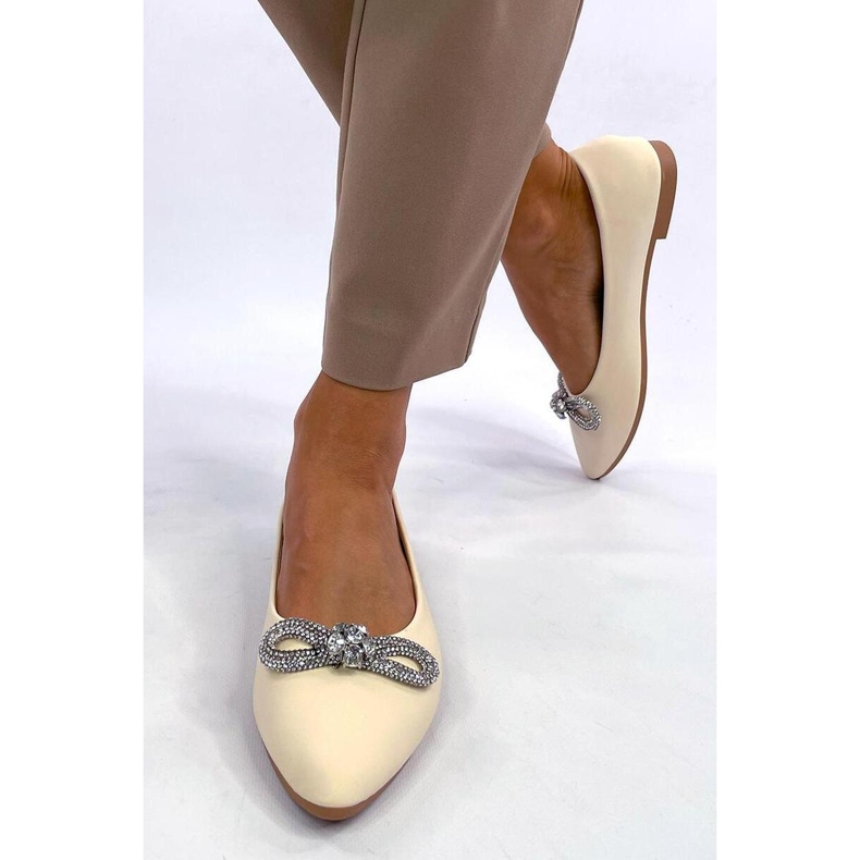 Ballet flats with zircons Duvall Beige - Inello 2