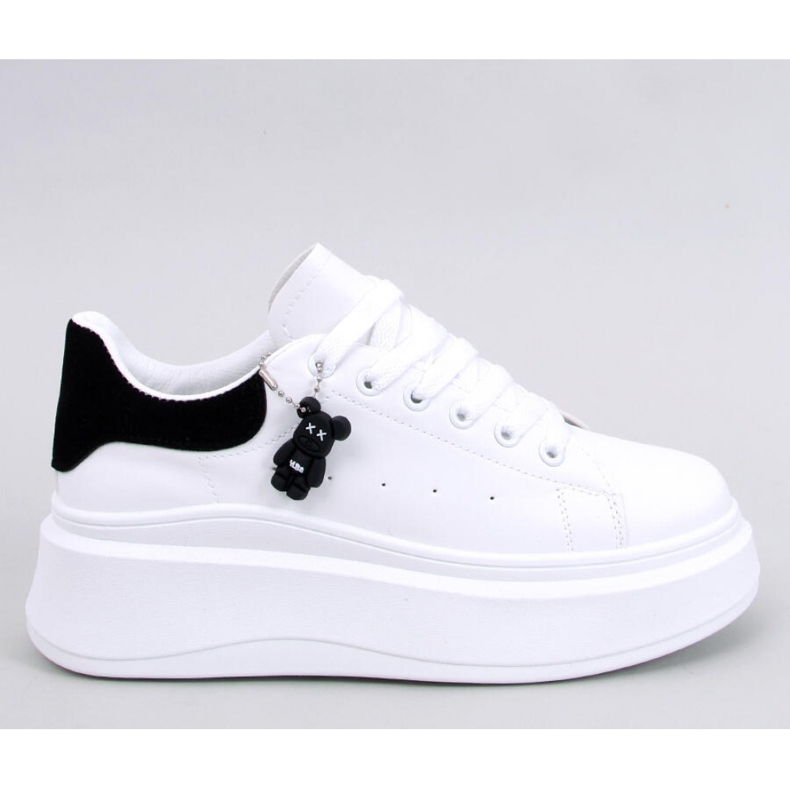 Liezel WHITE/BLACK wedge sneakers with pendant - Inello 1