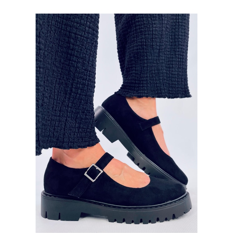 Holmess Black strappy platform ballet flats - Inello 1