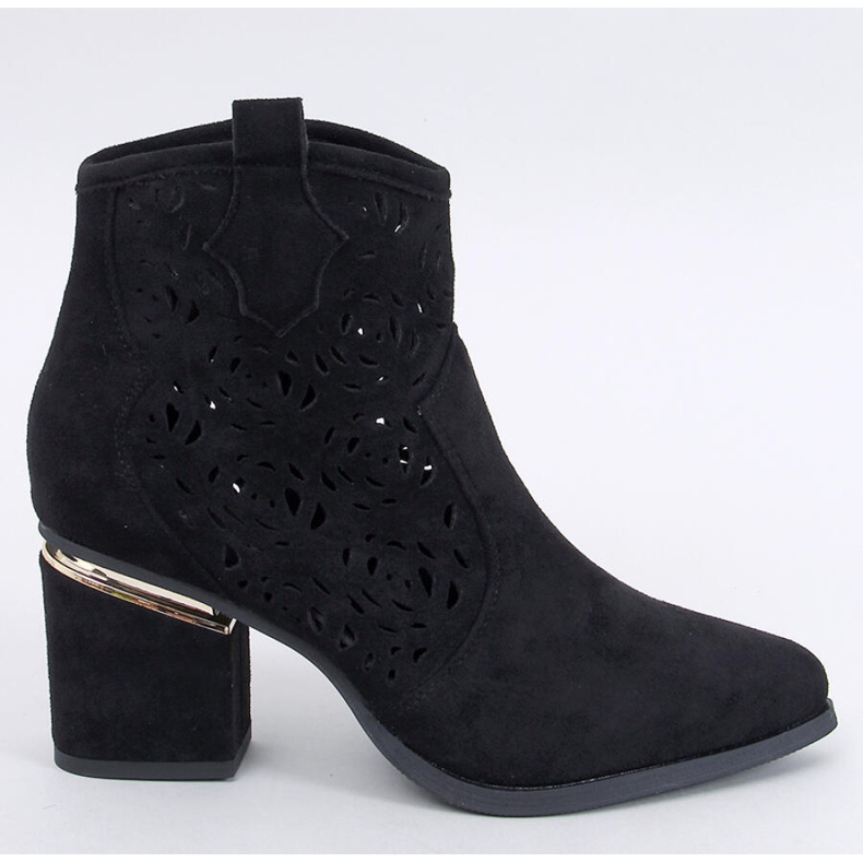 Donovan Black openwork high-heeled ankle boots - Inello 1
