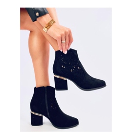 Donovan Black openwork high-heeled ankle boots - Inello 2