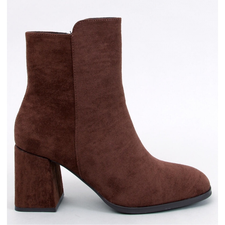 Weish Brown smooth high-heeled ankle boots - Inello 1