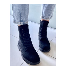 Pansy Black suede worker boots - Inello 1