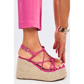 Pascai Fuchsia wedge espadrille sandals - Inello pink 1