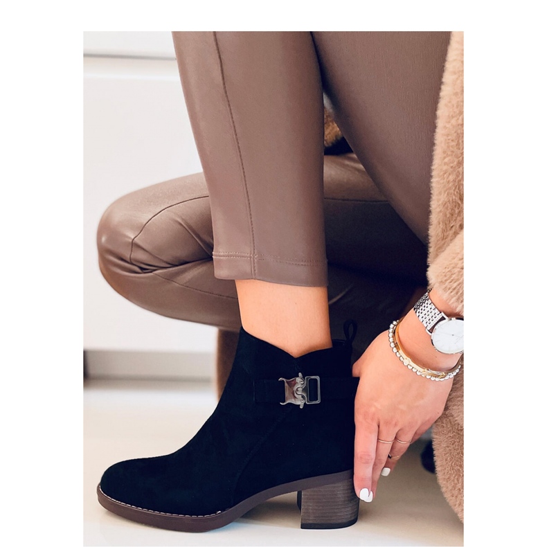 Classic high-heeled ankle boots Marsha Black - Inello 1