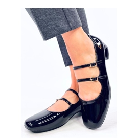 High-heeled ballet flats with straps Corigan Black - Inello 1