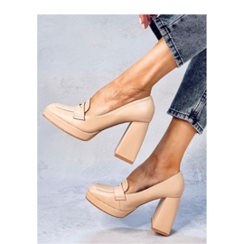 Entee Nude high-heeled loafers - Inello beige 2