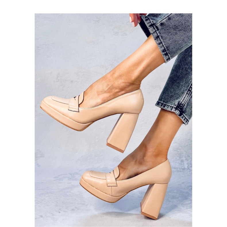 Entee Nude high-heeled loafers - Inello beige 2