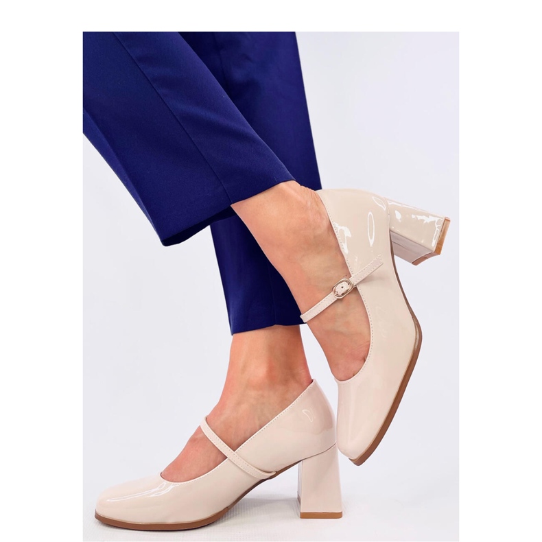 Mary Jane Valonis Beige high-heeled pumps - Inello 1