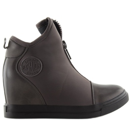 Gray Wedge sneakers 168-129 gray grey 1