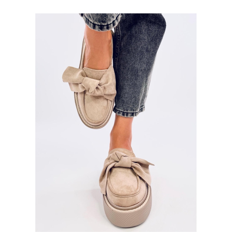 Tempelton Khaki suede moccasins with a bow - Inello beige 2