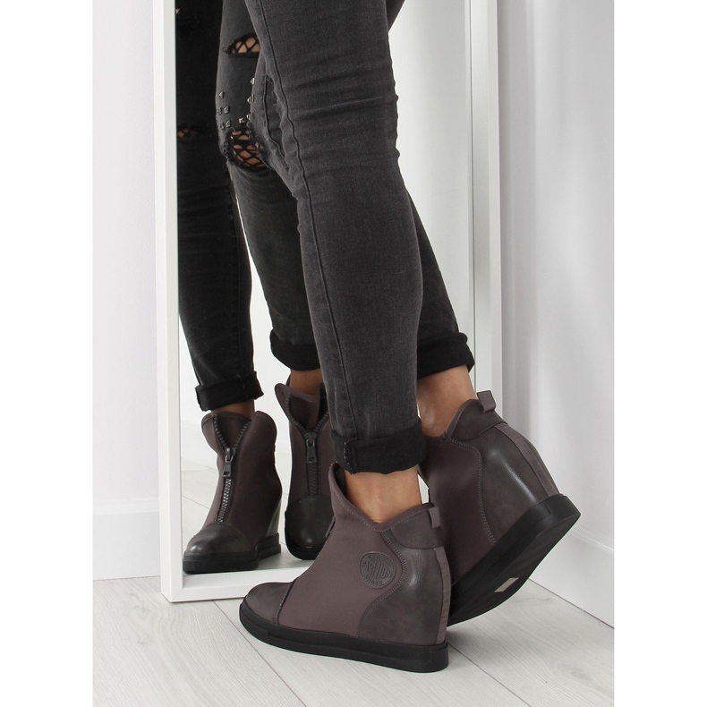 Gray Wedge sneakers 168-129 gray grey 2