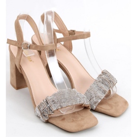 Dash Khaki wide heel sandals - Inello brown 1