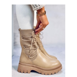 Willet Khaki sock ankle boots - Inello beige 2