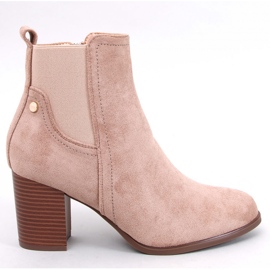 Classic high-heeled ankle boots Rosey Khaki - Inello beige 1