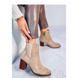 Classic high-heeled ankle boots Rosey Khaki - Inello beige 2