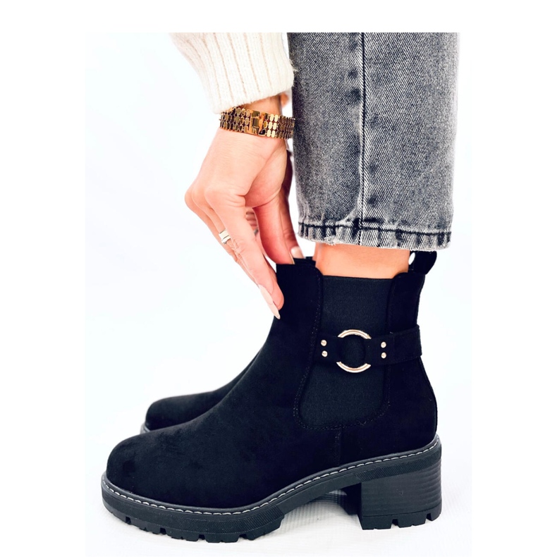 Airon Black low-heeled Chelsea boots - Inello 1