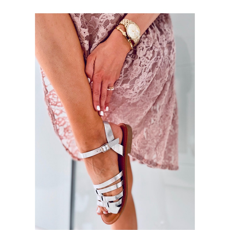 Spokey Silver women's sandals - Inello grey 2