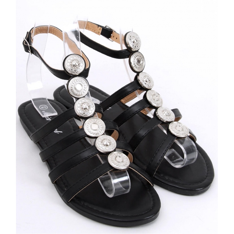 Logan Black women's gladiator sandals - Inello 1