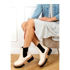 Women's cream Chelsea boots NS228P Beige - Inello 2 Women's cream Chelsea boots NS228P Beige - Inello 2