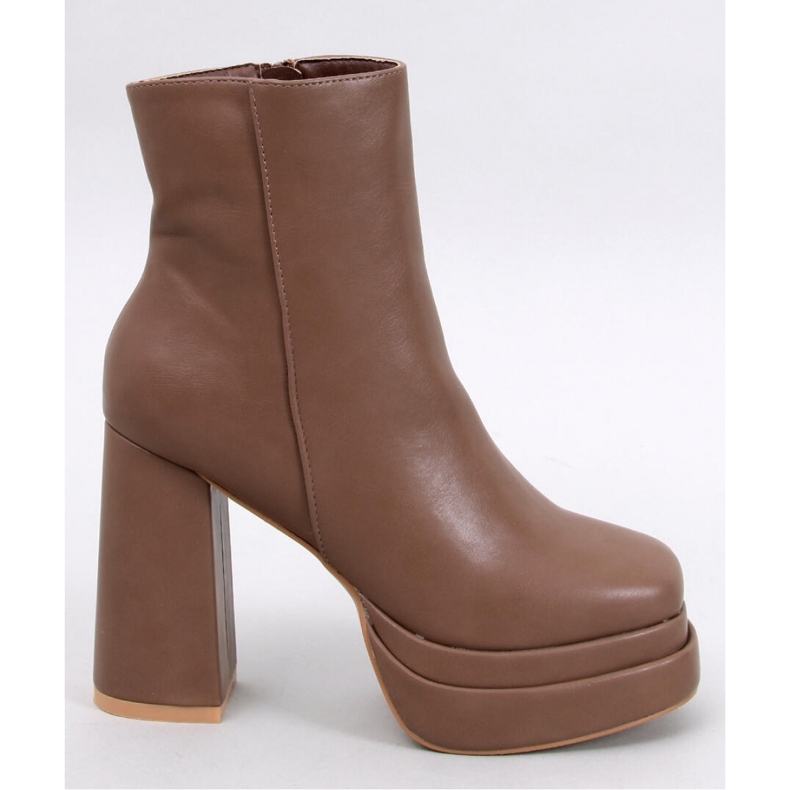 Comfortable Charokee Khaki platform ankle boots - Inello brown 1