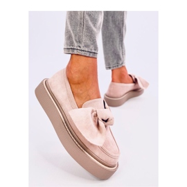 Tempelton Pink suede moccasins with a bow - Inello 1