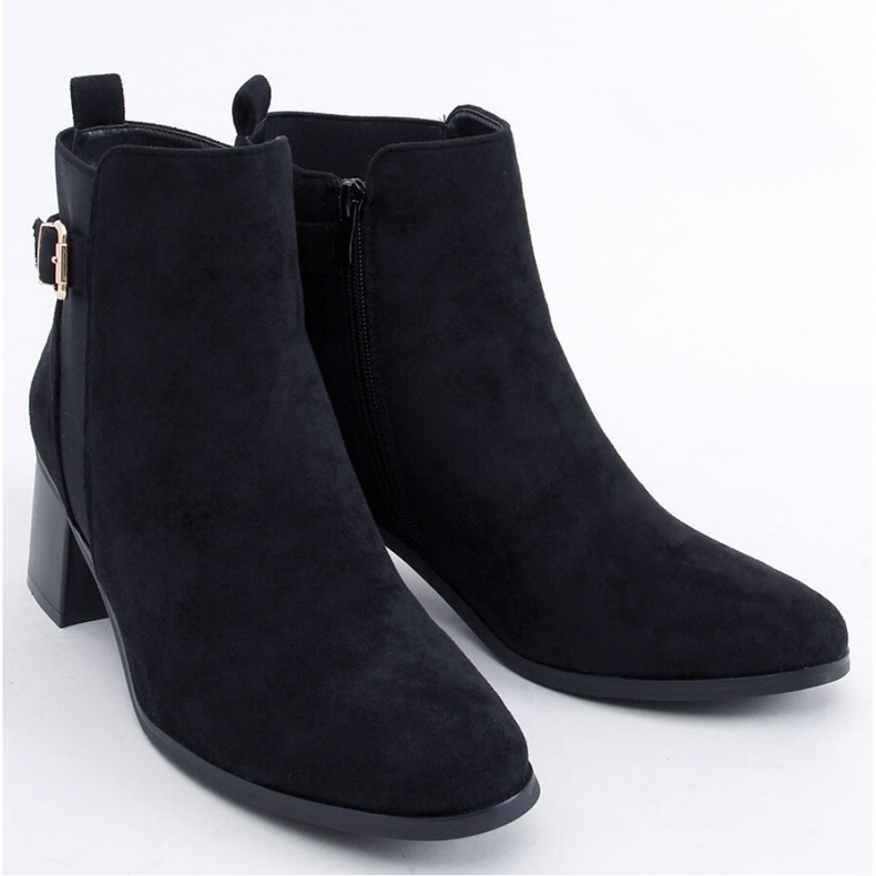 Cyndi Black Suede high heel ankle boots - Inello 1