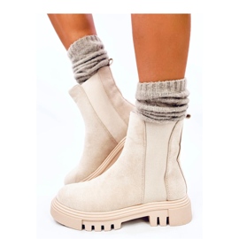 Swanson Beige high-top Chelsea boots - Inello 2