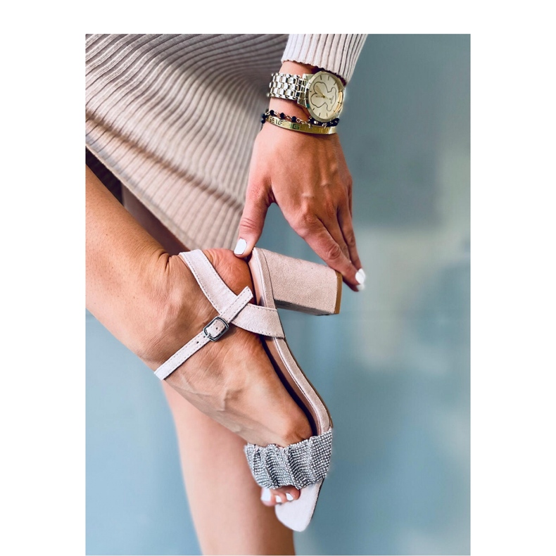 Dash Nude wide heel sandals - Inello beige 2