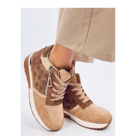Telts Khaki wedge sneakers - Inello brown 1