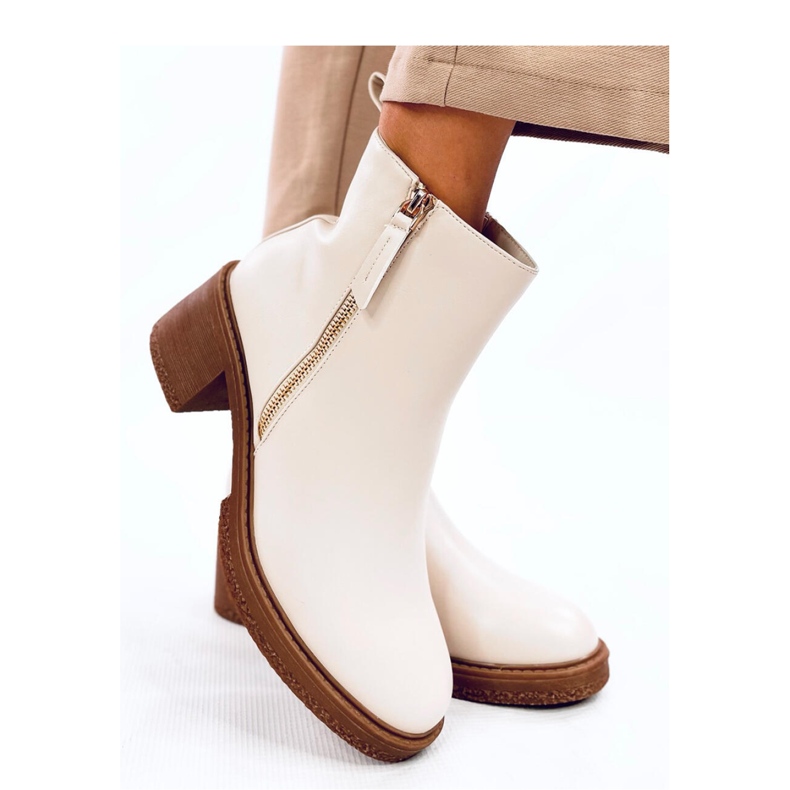 Guire Beige high-heeled ankle boots - Inello 2